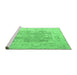 Sideview of Machine Washable Abstract Emerald Green Modern Area Rugs, wshabs4342emgrn