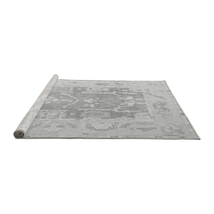 Sideview of Machine Washable Abstract Gray Modern Rug, wshabs4342gry