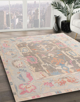 Machine Washable Abstract Desert Sand Beige Rug in a Family Room, wshabs4342