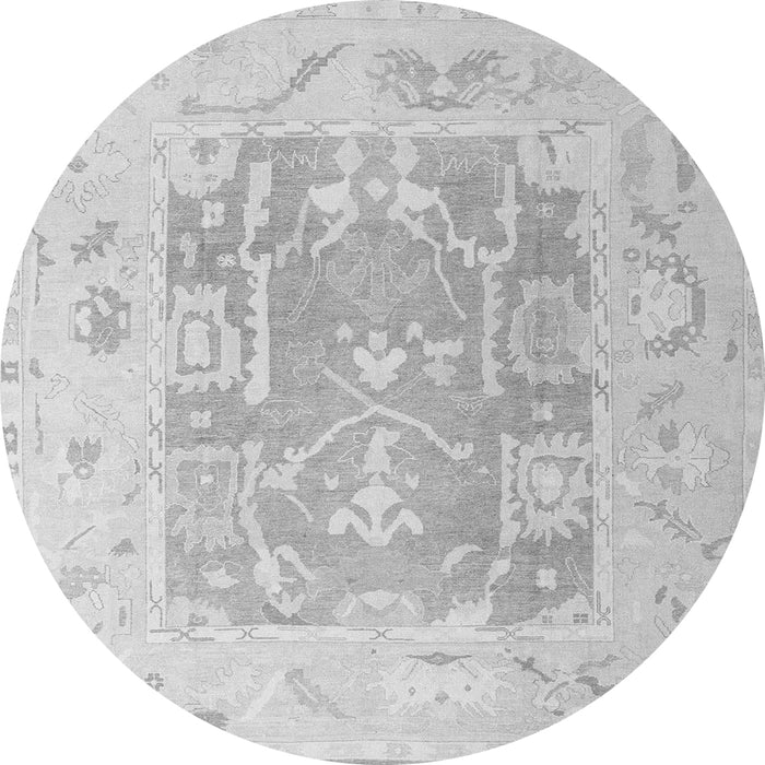 Round Machine Washable Abstract Gray Modern Rug, wshabs4342gry