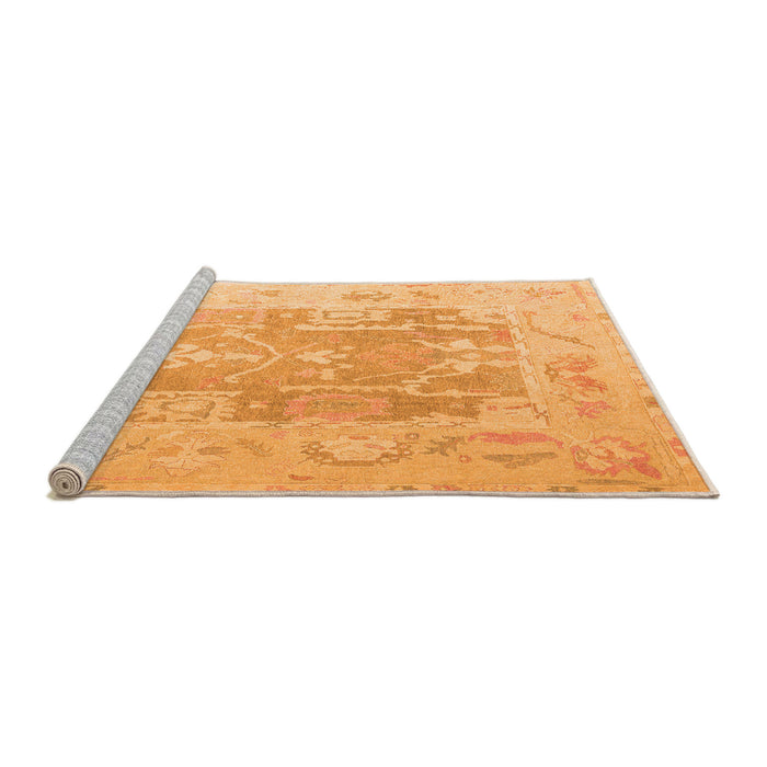 Sideview of Machine Washable Abstract Orange Modern Area Rugs, wshabs4342org