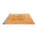 Sideview of Machine Washable Abstract Orange Modern Area Rugs, wshabs4342org