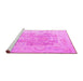 Sideview of Machine Washable Abstract Pink Modern Rug, wshabs4342pnk