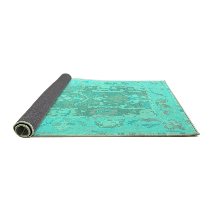 Sideview of Abstract Turquoise Modern Rug, abs4342turq