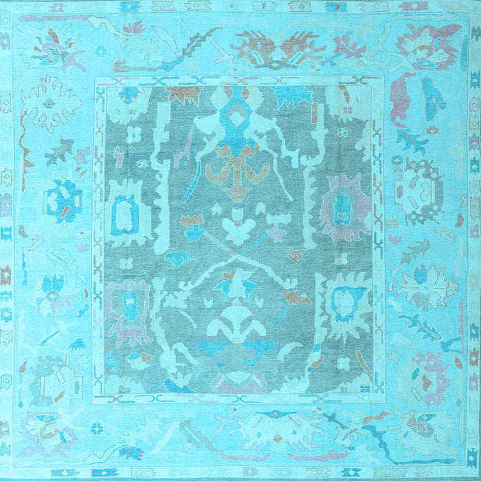 Square Abstract Light Blue Modern Rug, abs4342lblu
