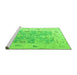 Sideview of Machine Washable Oriental Green Traditional Area Rugs, wshabs4343grn