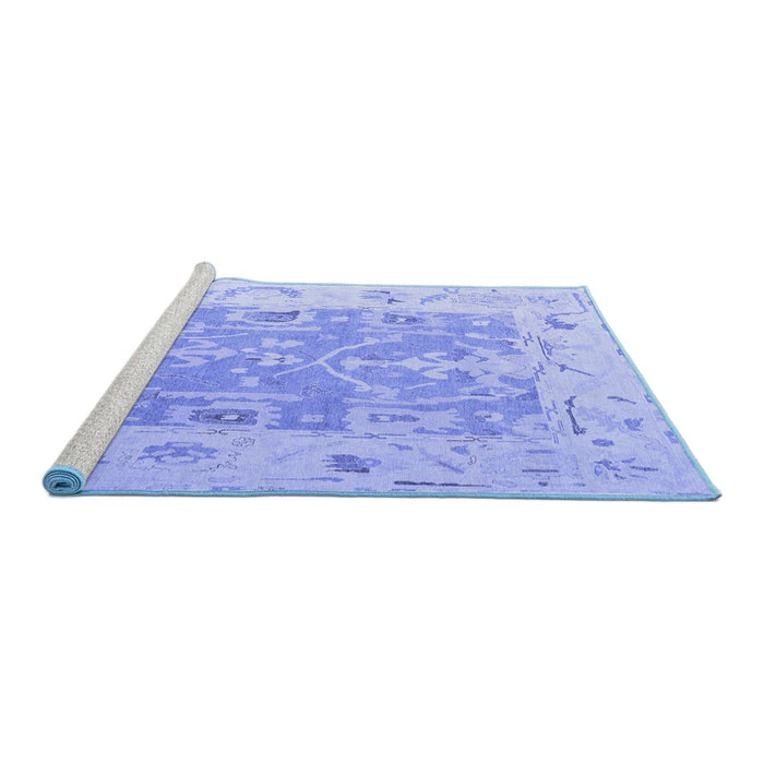 Sideview of Machine Washable Oriental Blue Traditional Rug, wshabs4343blu