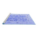 Sideview of Machine Washable Oriental Blue Traditional Rug, wshabs4343blu