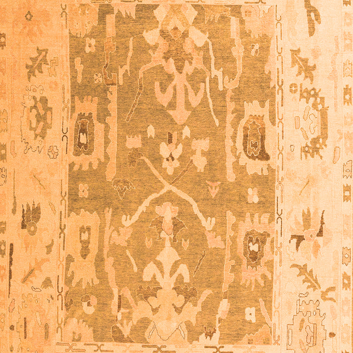 Machine Washable Oriental Orange Traditional Area Rugs, wshabs4343org