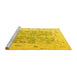 Sideview of Machine Washable Oriental Yellow Traditional Rug, wshabs4343yw