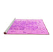 Sideview of Machine Washable Oriental Pink Traditional Rug, wshabs4343pnk