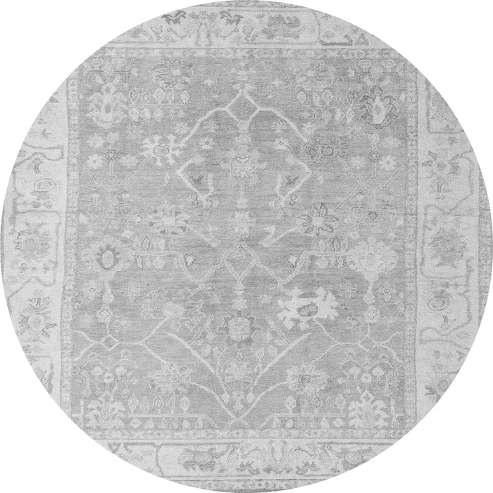Round Abstract Gray Modern Rug, abs4344gry