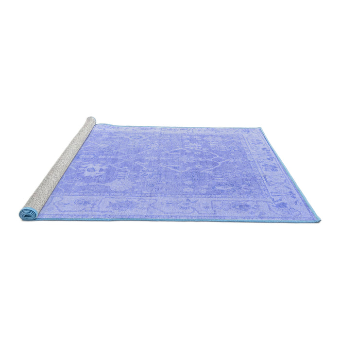 Sideview of Machine Washable Abstract Blue Modern Rug, wshabs4344blu