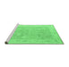 Sideview of Machine Washable Abstract Emerald Green Modern Area Rugs, wshabs4344emgrn