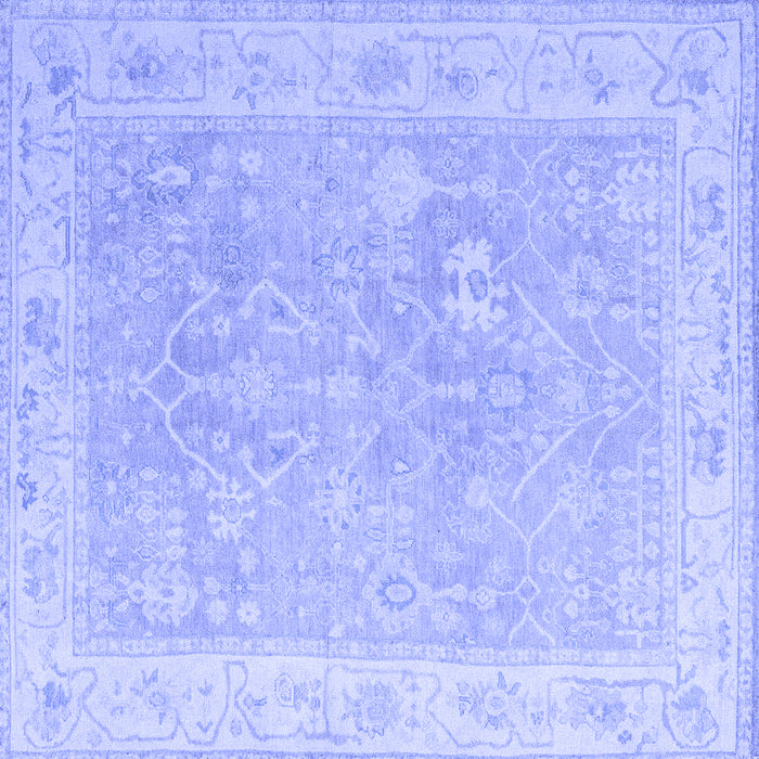 Square Abstract Blue Modern Rug, abs4344blu