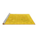 Sideview of Machine Washable Abstract Yellow Modern Rug, wshabs4344yw