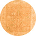 Round Abstract Orange Modern Rug, abs4344org