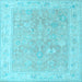 Square Machine Washable Abstract Light Blue Modern Rug, wshabs4344lblu