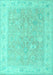 Machine Washable Abstract Turquoise Modern Area Rugs, wshabs4344turq