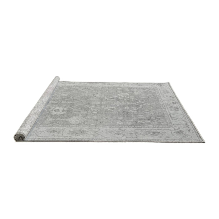 Sideview of Machine Washable Abstract Gray Modern Rug, wshabs4344gry