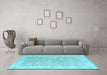 Machine Washable Abstract Light Blue Modern Rug in a Living Room, wshabs4344lblu