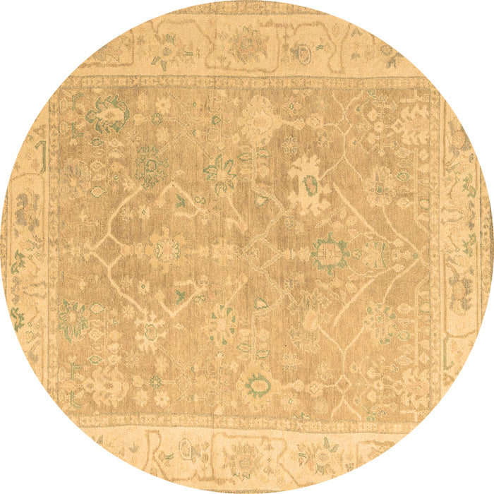 Round Abstract Brown Modern Rug, abs4344brn