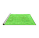 Sideview of Machine Washable Abstract Green Modern Area Rugs, wshabs4344grn