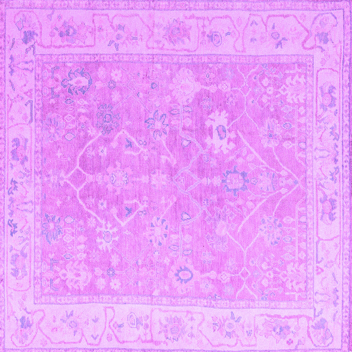 Square Machine Washable Abstract Purple Modern Area Rugs, wshabs4344pur