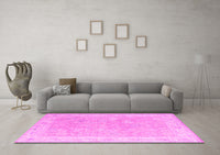 Machine Washable Abstract Pink Modern Rug, wshabs4344pnk