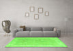 Machine Washable Abstract Green Modern Area Rugs in a Living Room,, wshabs4344grn