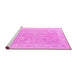 Sideview of Machine Washable Abstract Pink Modern Rug, wshabs4344pnk