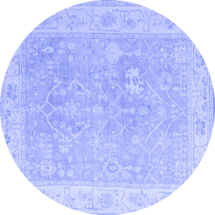 Round Machine Washable Abstract Blue Modern Rug, wshabs4344blu