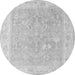 Round Machine Washable Abstract Gray Modern Rug, wshabs4344gry