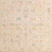 Square Abstract Deep Peach Orange Oriental Rug, abs4345