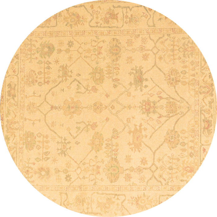 Round Machine Washable Oriental Brown Traditional Rug, wshabs4345brn