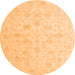 Round Oriental Orange Traditional Rug, abs4345org