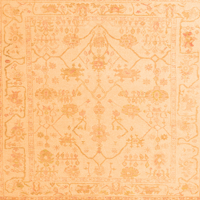 Square Oriental Orange Traditional Rug, abs4345org