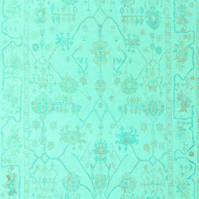 Machine Washable Oriental Turquoise Traditional Area Rugs, wshabs4345turq