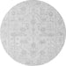 Round Machine Washable Oriental Gray Traditional Rug, wshabs4345gry