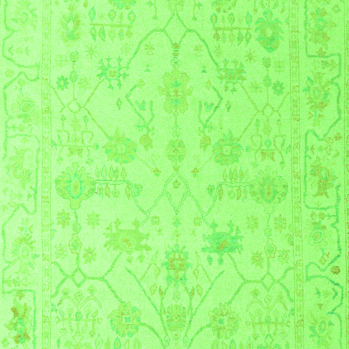 Machine Washable Oriental Green Traditional Area Rugs, wshabs4345grn