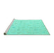 Sideview of Machine Washable Oriental Turquoise Traditional Area Rugs, wshabs4345turq