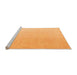 Sideview of Machine Washable Abstract Orange Modern Area Rugs, wshabs4346org