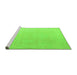 Sideview of Machine Washable Abstract Green Modern Area Rugs, wshabs4346grn