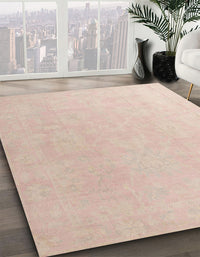 Abstract Pastel Orange Modern Rug, abs4346