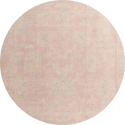 Round Abstract Pastel Orange Modern Rug, abs4346