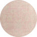 Round Abstract Pastel Orange Modern Rug, abs4346