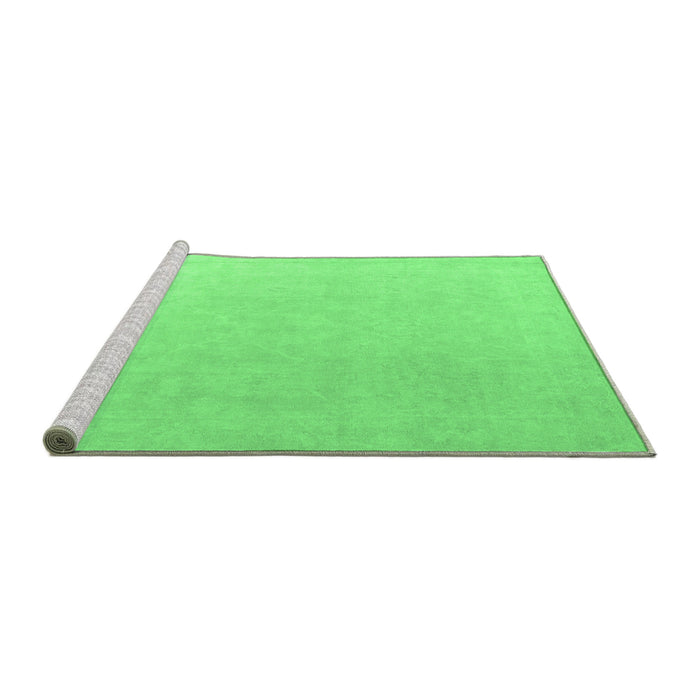 Sideview of Machine Washable Abstract Emerald Green Modern Area Rugs, wshabs4346emgrn