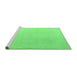 Sideview of Machine Washable Abstract Emerald Green Modern Area Rugs, wshabs4346emgrn