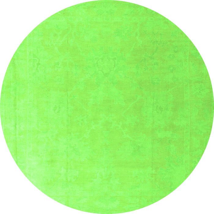 Round Abstract Green Modern Rug, abs4346grn