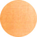 Round Machine Washable Abstract Orange Modern Area Rugs, wshabs4346org